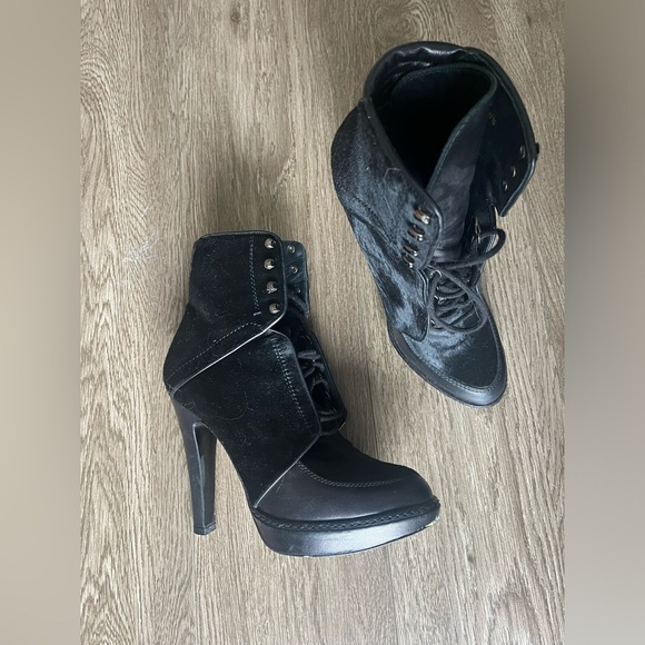 Barbara Bui 5” heeled pony hair booties - Picture 1 of 5